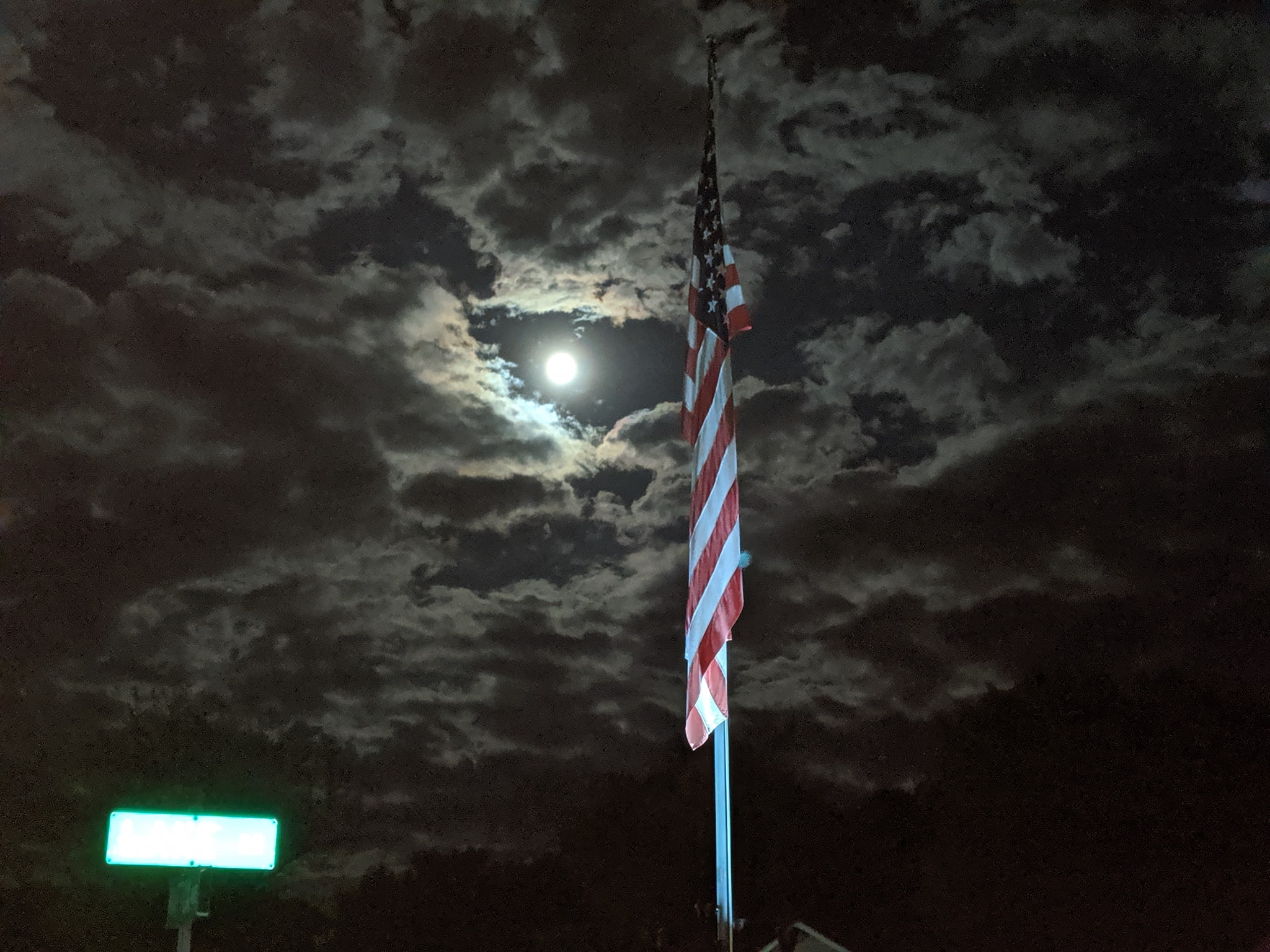 Placid Bay Flag Night